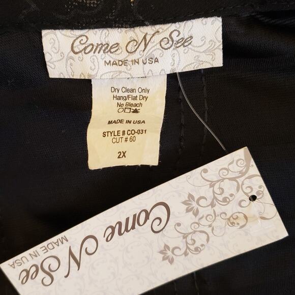 Come N See Black Ruffle Sequin Chiffon Jacket 2 PC Dress (Size 2X, NWT): - Picture 13 of 14